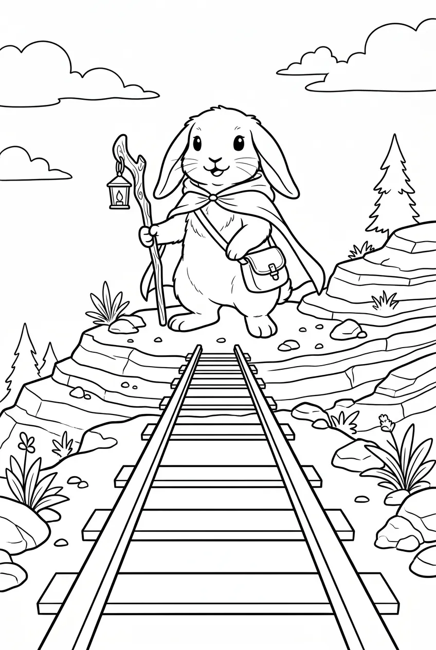 Example coloring page for the Dolly shot prompt