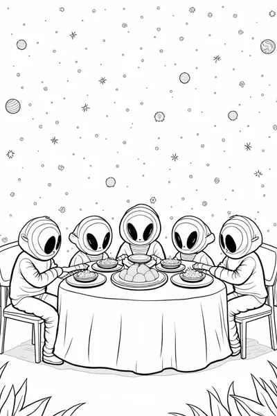 Aliens enjoying a cosmic feast