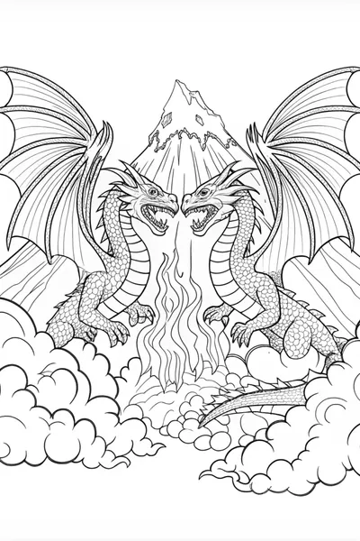 Dragon of the Mountains Coloring Page