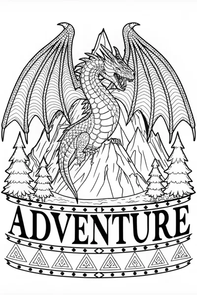 Dragon in the Mountains Coloring Adventure