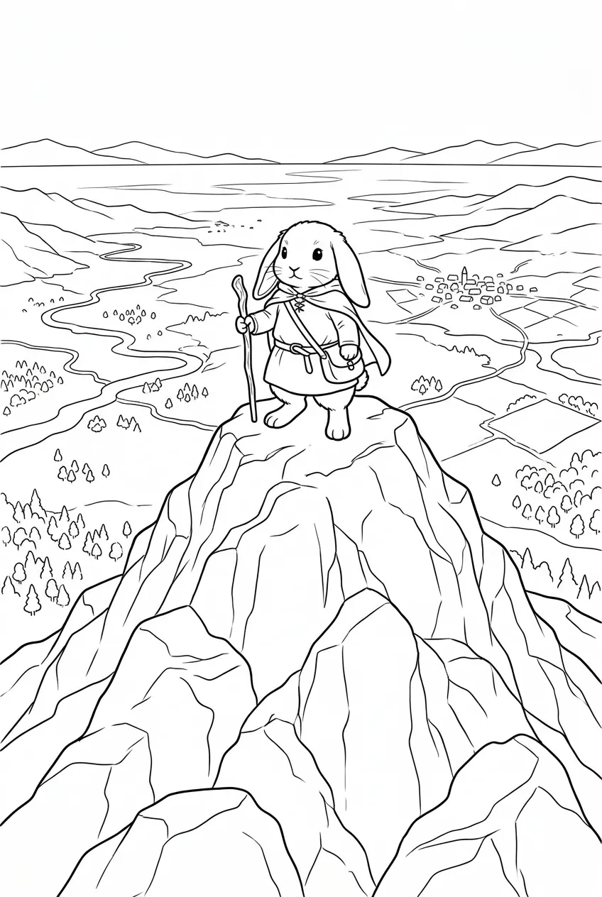 Example coloring page for the Drone shot prompt