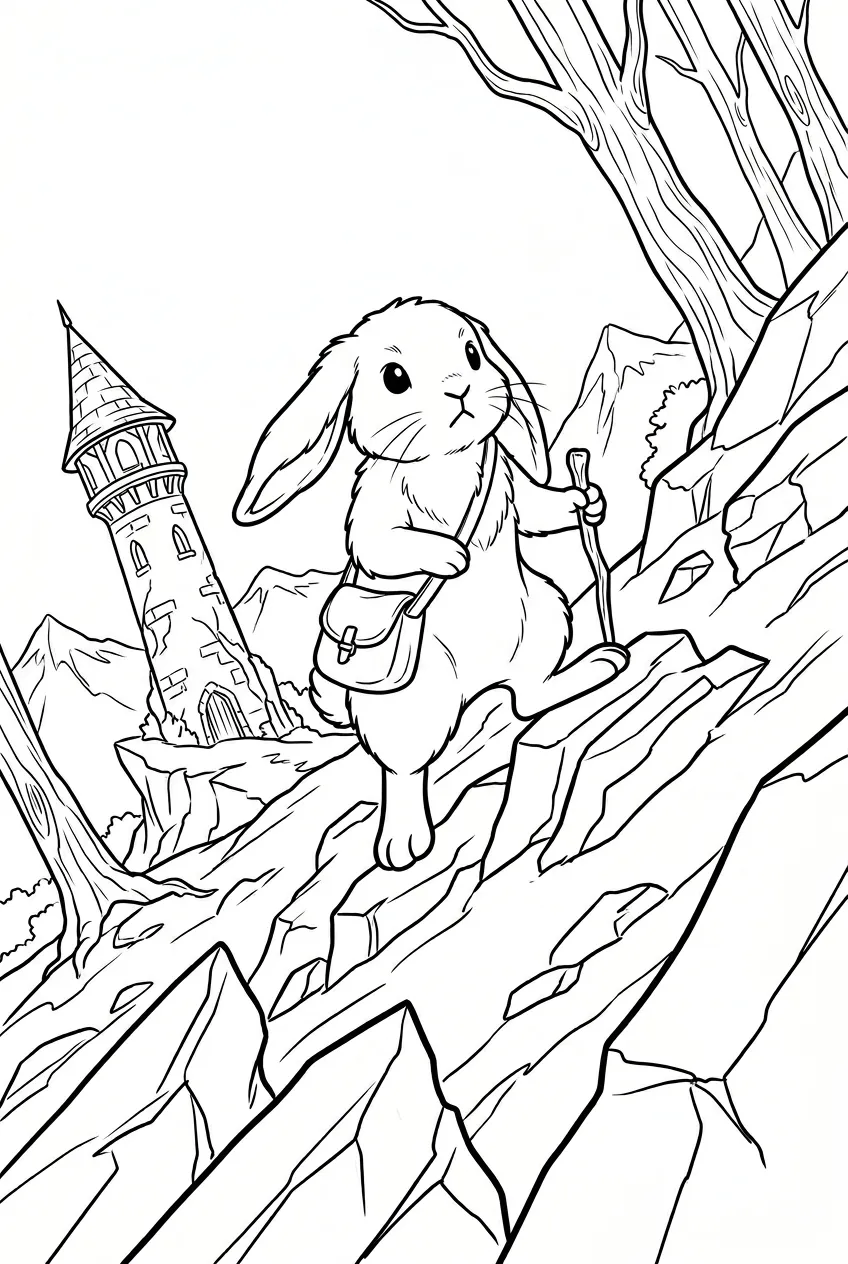 Example coloring page for the Dutch tilt prompt