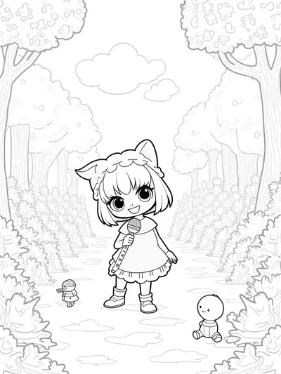 Gabby in a candy forest