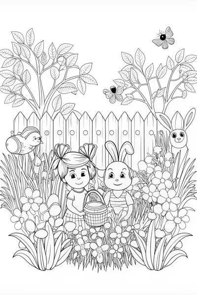 Easter Egg Hunt Adventure in the Garden with Friends