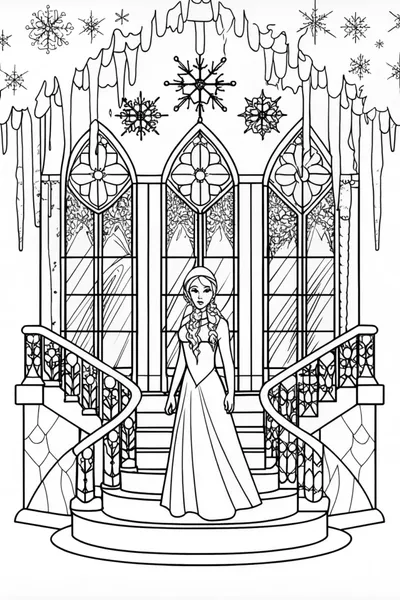 Elsa’s Royal Portrait Coloring Page