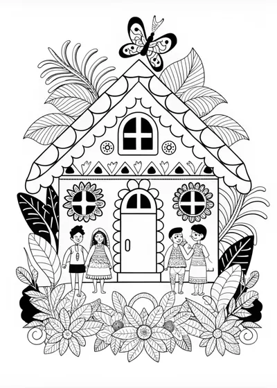 Mystical Feline Guardian Coloring Page