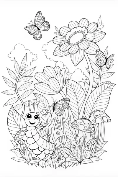 Enchanted Garden with Crawly Caterpillar