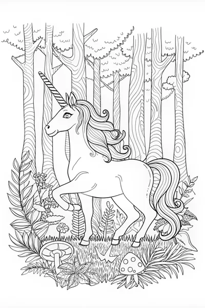 Magical unicorn in a mystical glade