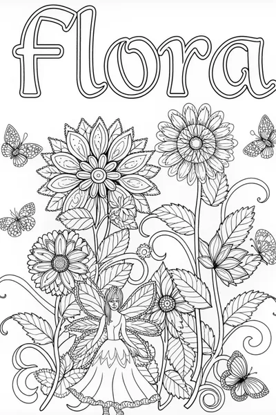 Fairy Flora’s Enchanted Garden Coloring Page