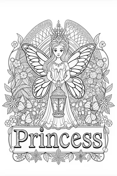 Fairy Princess with Lantern Coloring Page