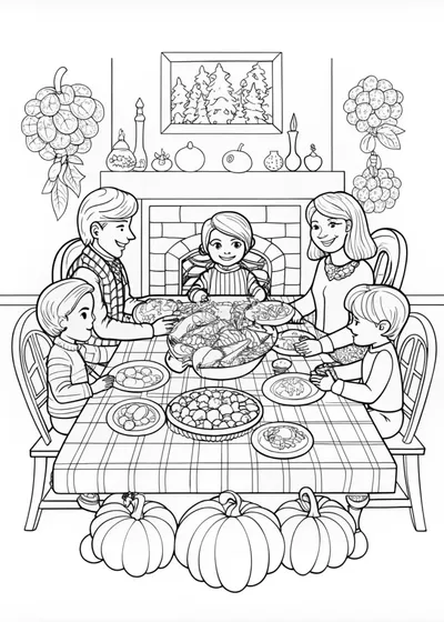 Family Gathering for Thanksgiving Dinner