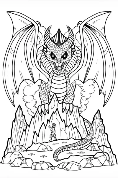 Ferocious Dragon Monster Coloring Page