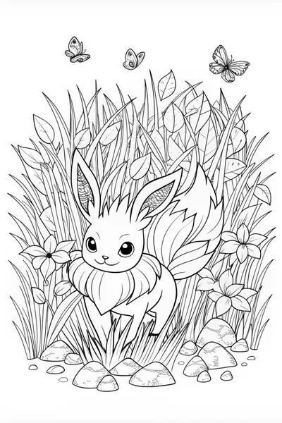 Jolteon in the City Skyline Coloring Page