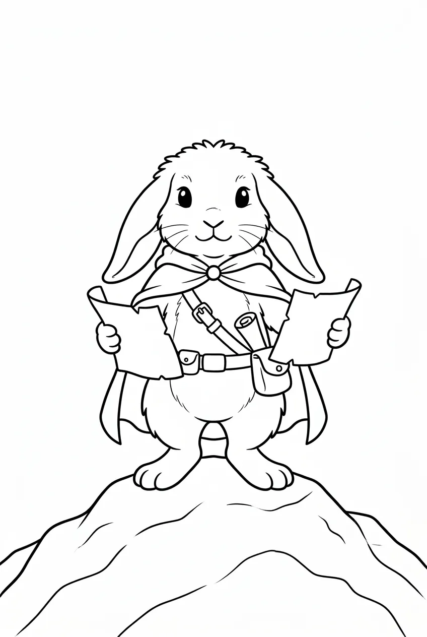 Example coloring page for the Front angle prompt