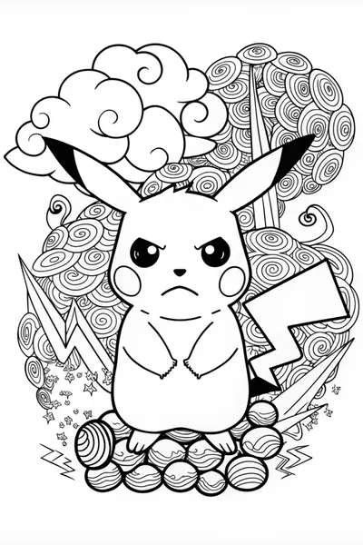 Pikachu’s Big Adventure Coloring Page