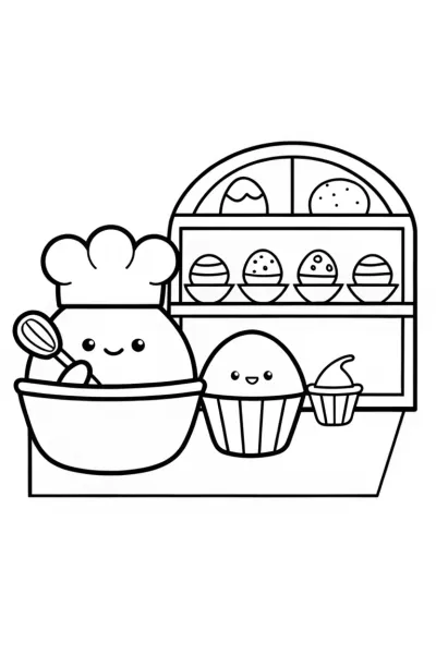 Squishmallow Bakery Extravaganza Coloring Page