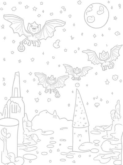 Bats delivering Halloween potions