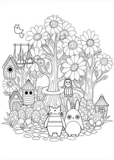 Forest Guardian Creature Coloring Page