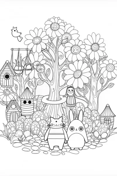 Forest Guardian Creature Coloring Page