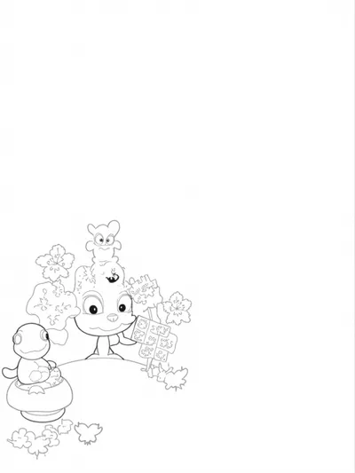 Banban solving puzzles in a garden