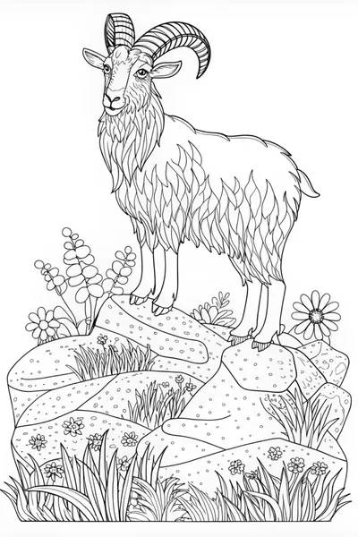 Majestic Ram Coloring Page