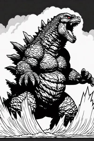 Godzilla’s Epic Roar Coloring Page