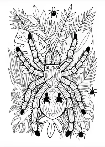 Tarantula in the Wild Coloring Page