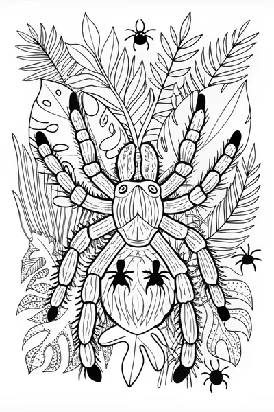 Tarantula in the Wild Coloring Page