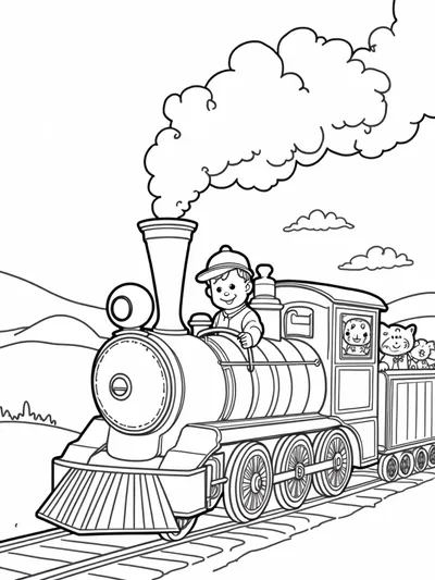 Baby on a vintage train