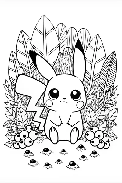 Pikachu Ready for Adventure Coloring Page