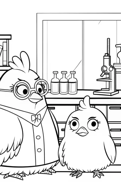 Chickens in a science lab