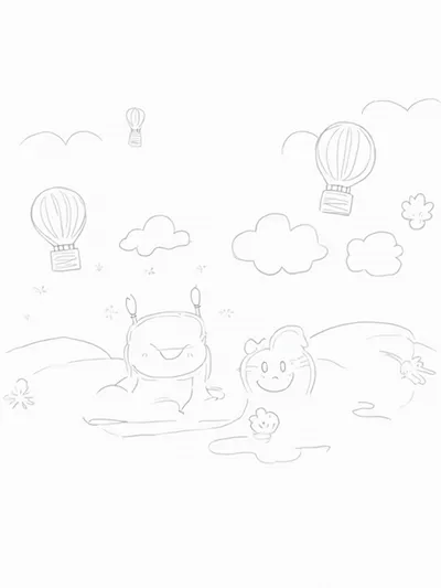 Baby at the balloon festival
