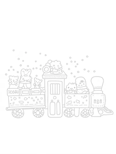Gingerbread train with holiday animals