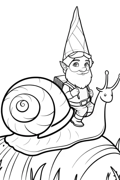 Gnome riding a giant snail