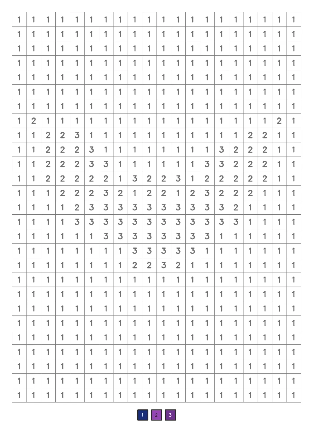 Halloween color by number puzzle 3, a kids level coded grid