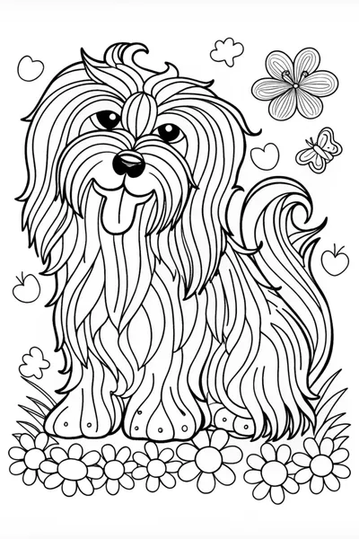 Adorable Shaggy Dog Coloring Page