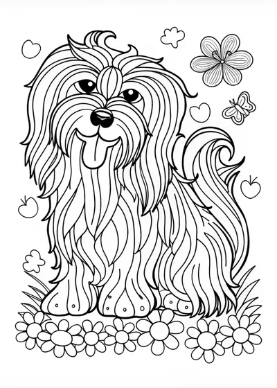 Adorable Shaggy Dog Coloring Page