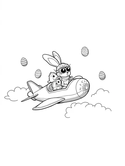 Bunny pilot and chick explorer