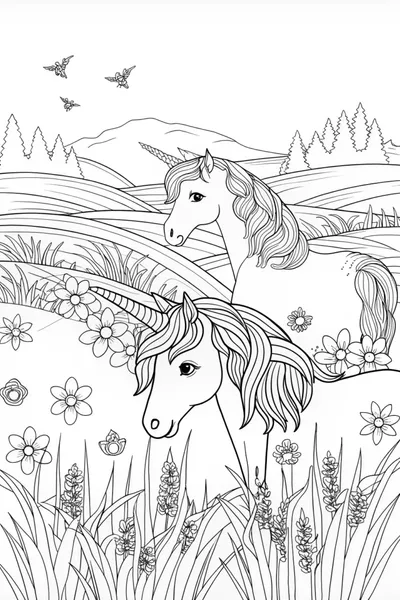 Enchanted Unicorn Gathering in Mystical Forest