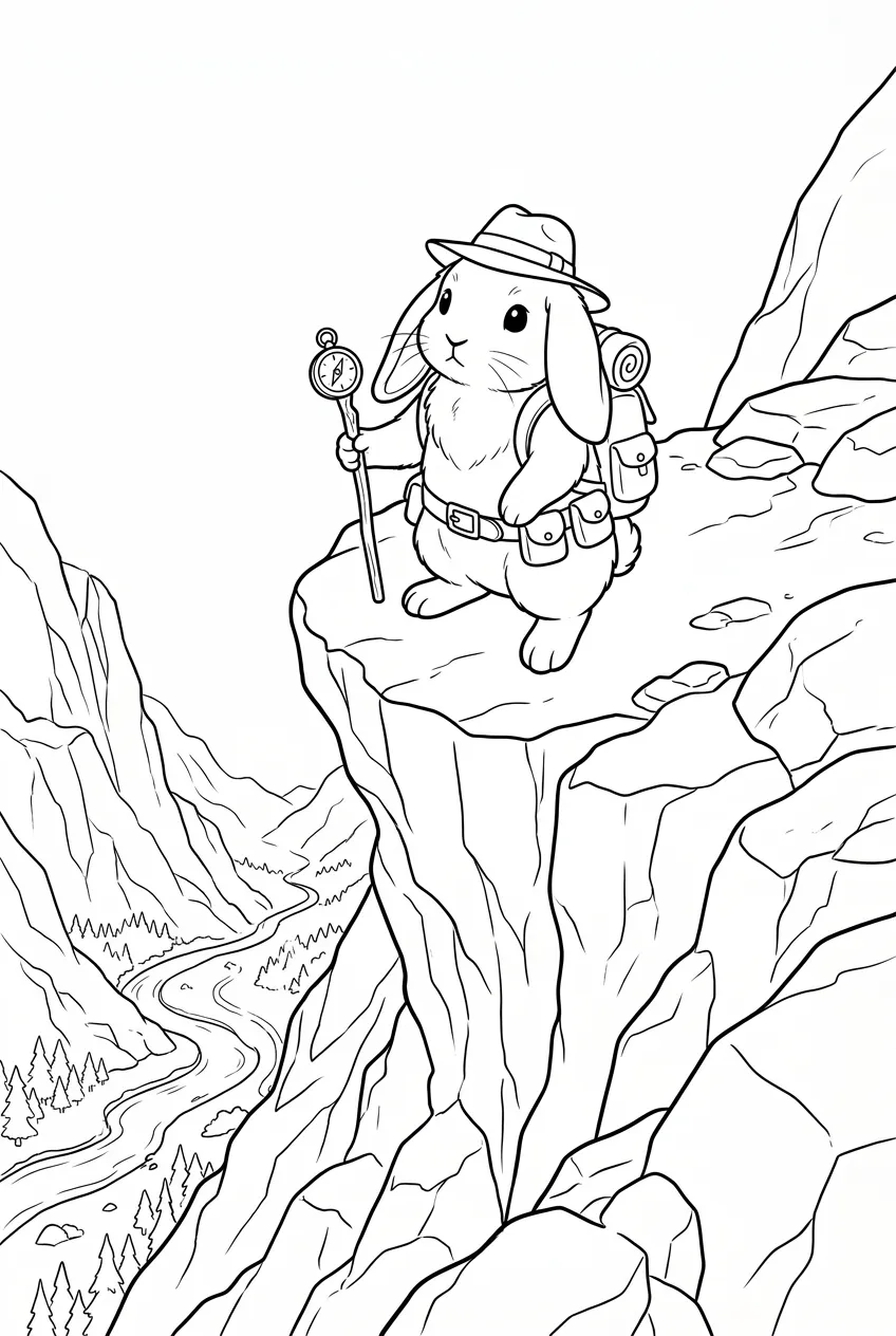 Example coloring page for the High angle prompt