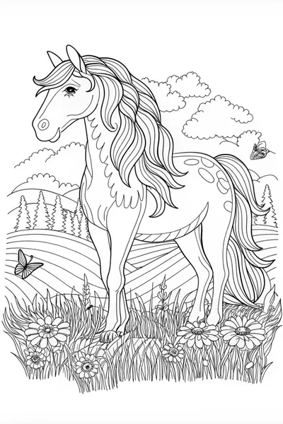 Majestic Horse Portrait Coloring Page