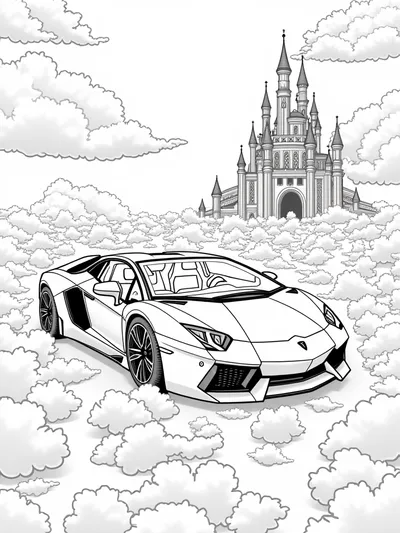 Lamborghini in the cloud castle