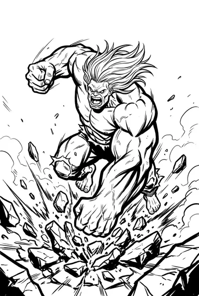 Hulk Smashes Rubble Coloring Page