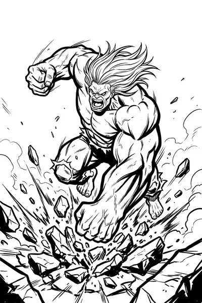 Hulk Smashes Rubble Coloring Page