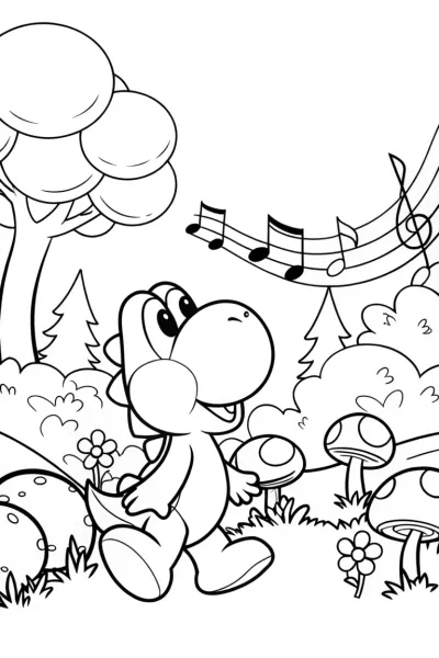 Yoshi in the musical forest