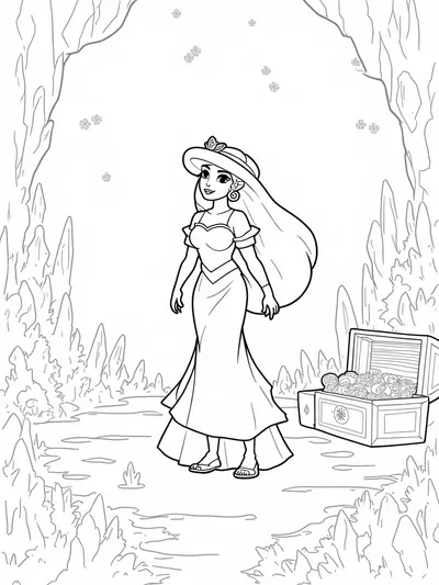 Jasmine exploring a crystal cavern