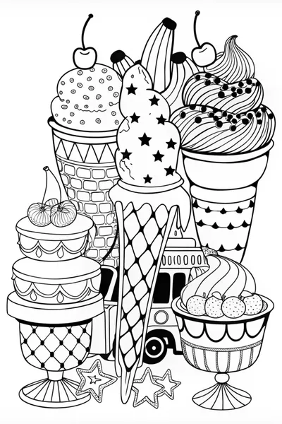 Cupcake Delight Coloring Page