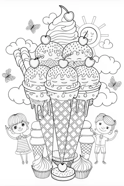 Sweet Ice Cream Delight Coloring Page