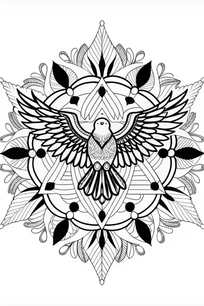 Intricate Eagle Mandala Coloring Page