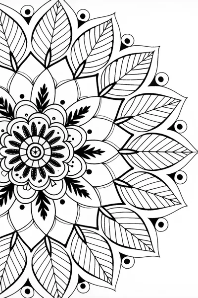 Intricate Mandala Bloom Coloring Page